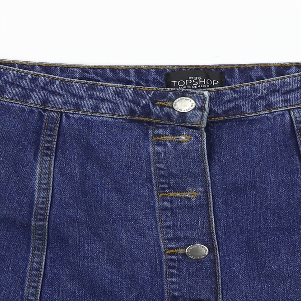Topshop  Womens Blue   A-Line Skirt Size 8