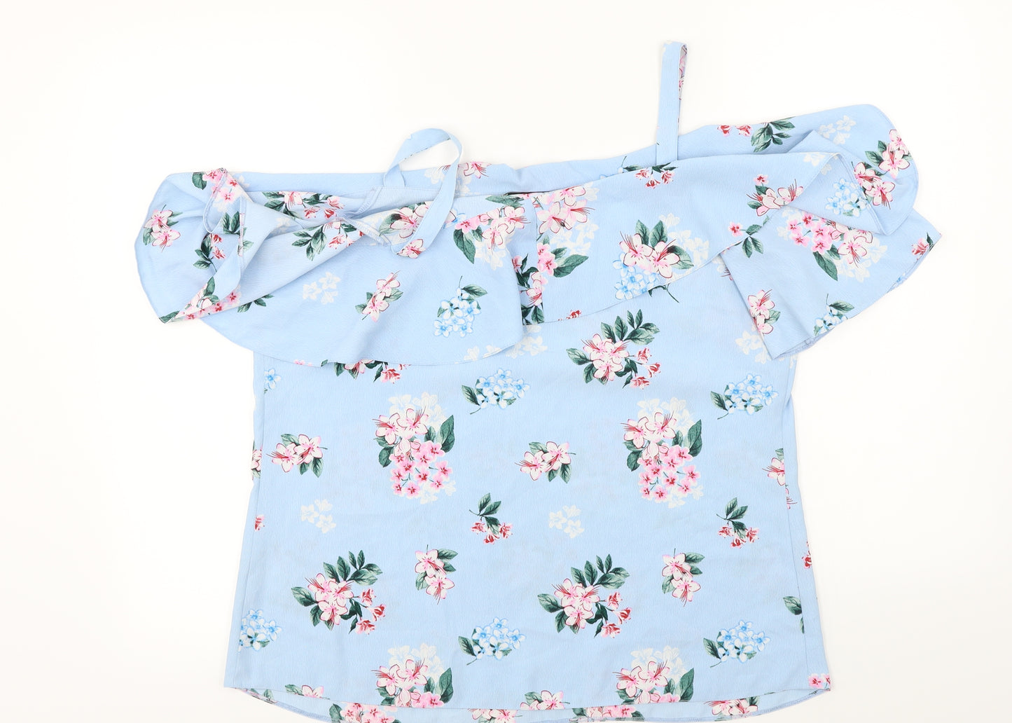 George  Womens Blue Floral  Basic Blouse Size 12