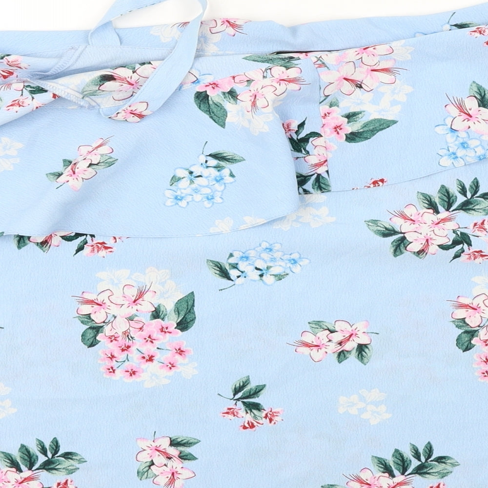 George  Womens Blue Floral  Basic Blouse Size 12