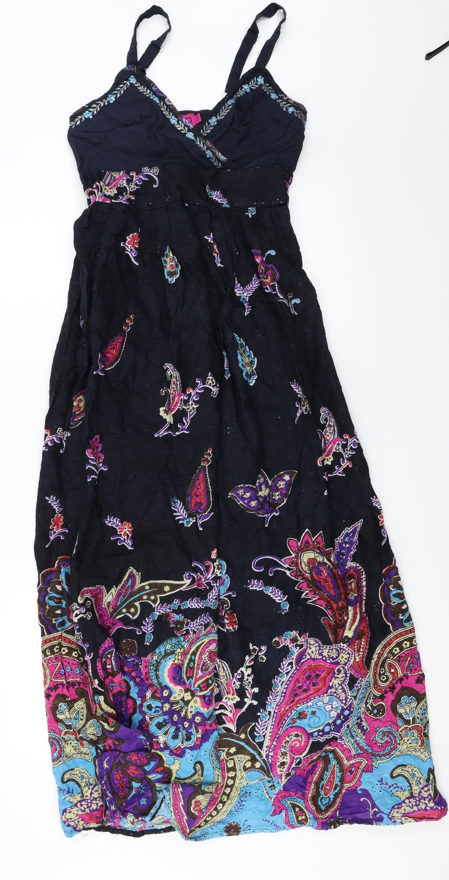 Boohoo  Womens Blue Geometric  A-Line  Size 10