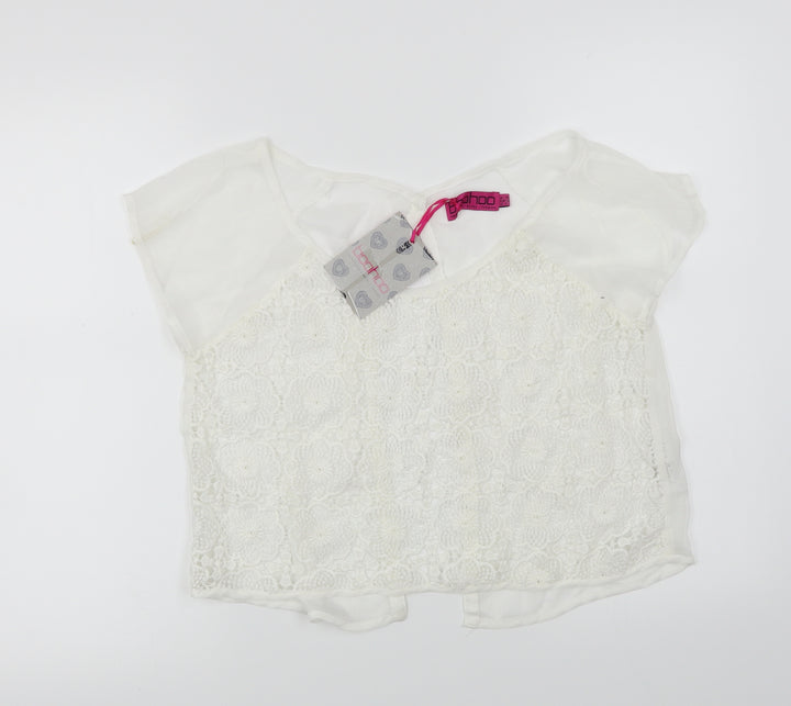 Boohoo Womens White Basic T-Shirt Size 10