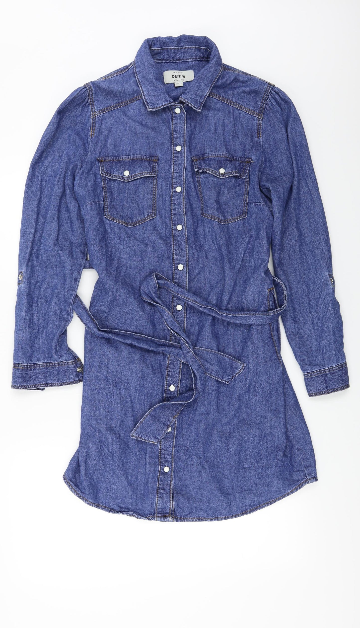 New Look  Womens Blue   Basic Button-Up Size 12