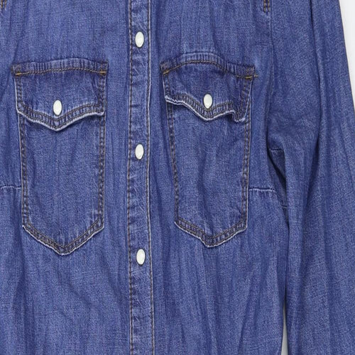 New Look  Womens Blue   Basic Button-Up Size 12
