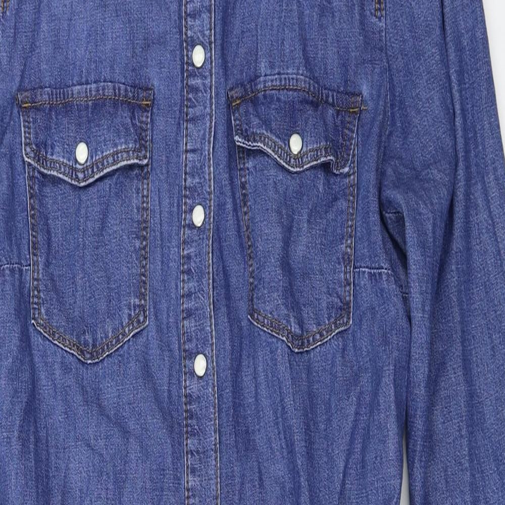 New Look  Womens Blue   Basic Button-Up Size 12