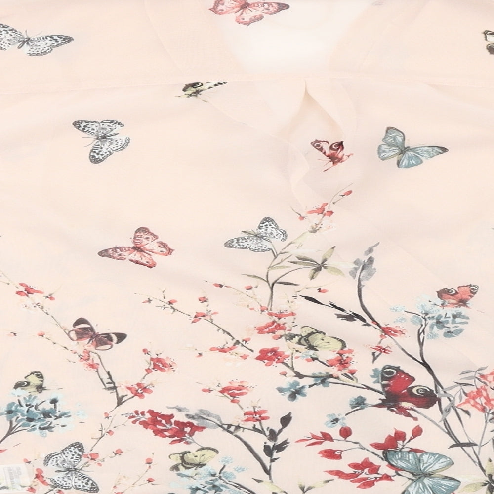 F&F  Womens Pink Floral  Basic Blouse Size 10