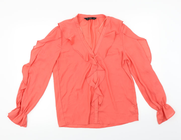 F&F Womens Orange Basic Blouse Size 8