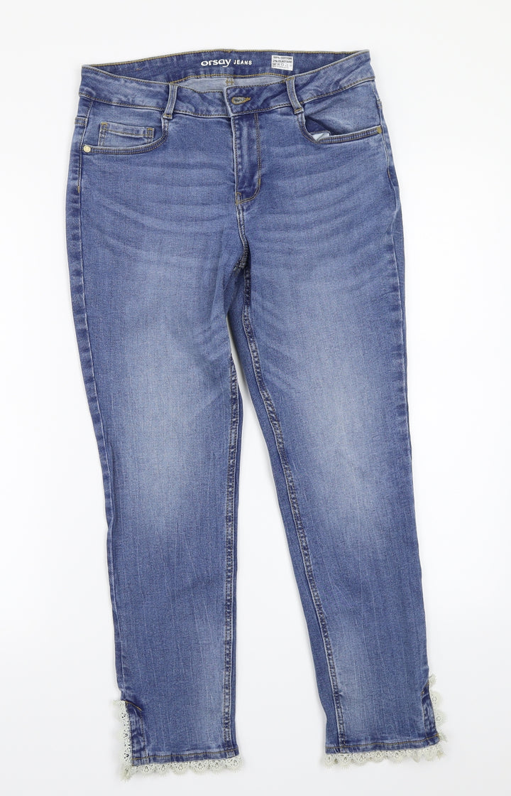 ORSAY Womens Blue Cropped Jeans Size 40 L24 in