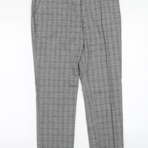 H&M Womens Grey Check  Trousers  Size 6 L26 in