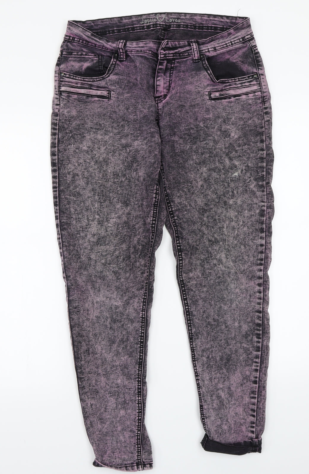 Lottie Loves Womens Grey   Straight Jeans Size 14 L25 in