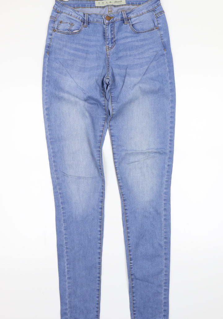Denim & Co. Womens Blue Skinny Jeans Size 8 L31 in