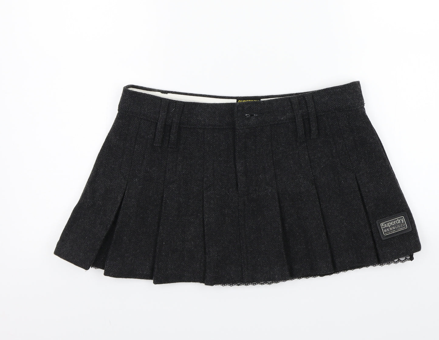Superdry Womens Black   A-Line Skirt Size S