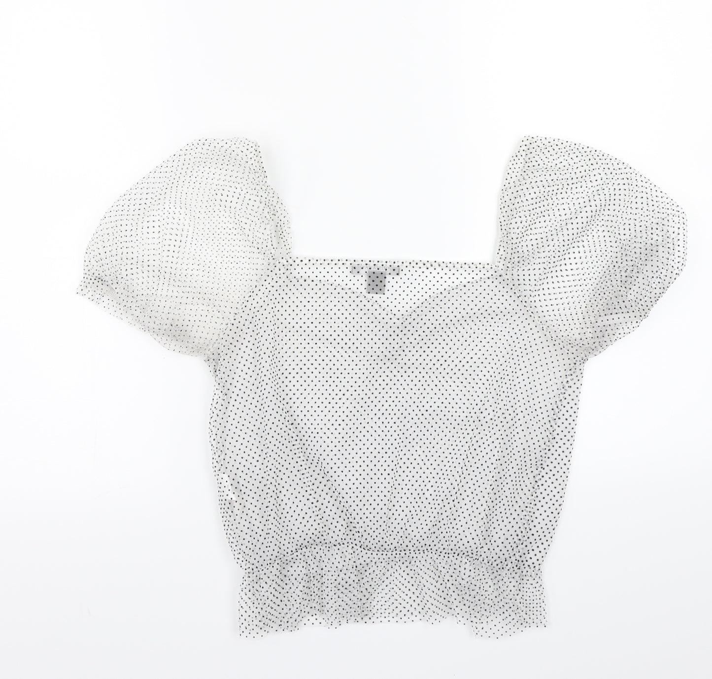 Primark Girls White Polka Dot  Basic T-Shirt Size S