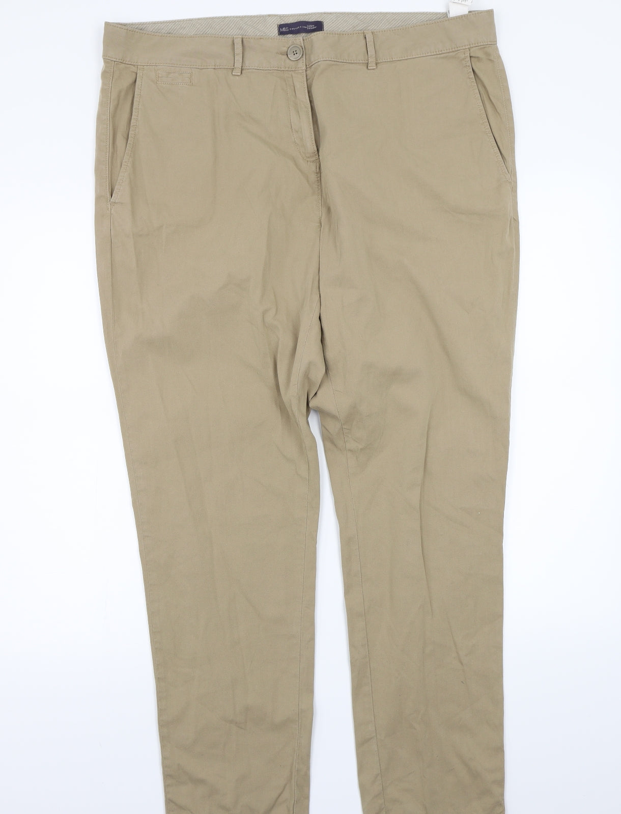 Marks and Spencer Womens Beige   Trousers  Size 18 L27 in