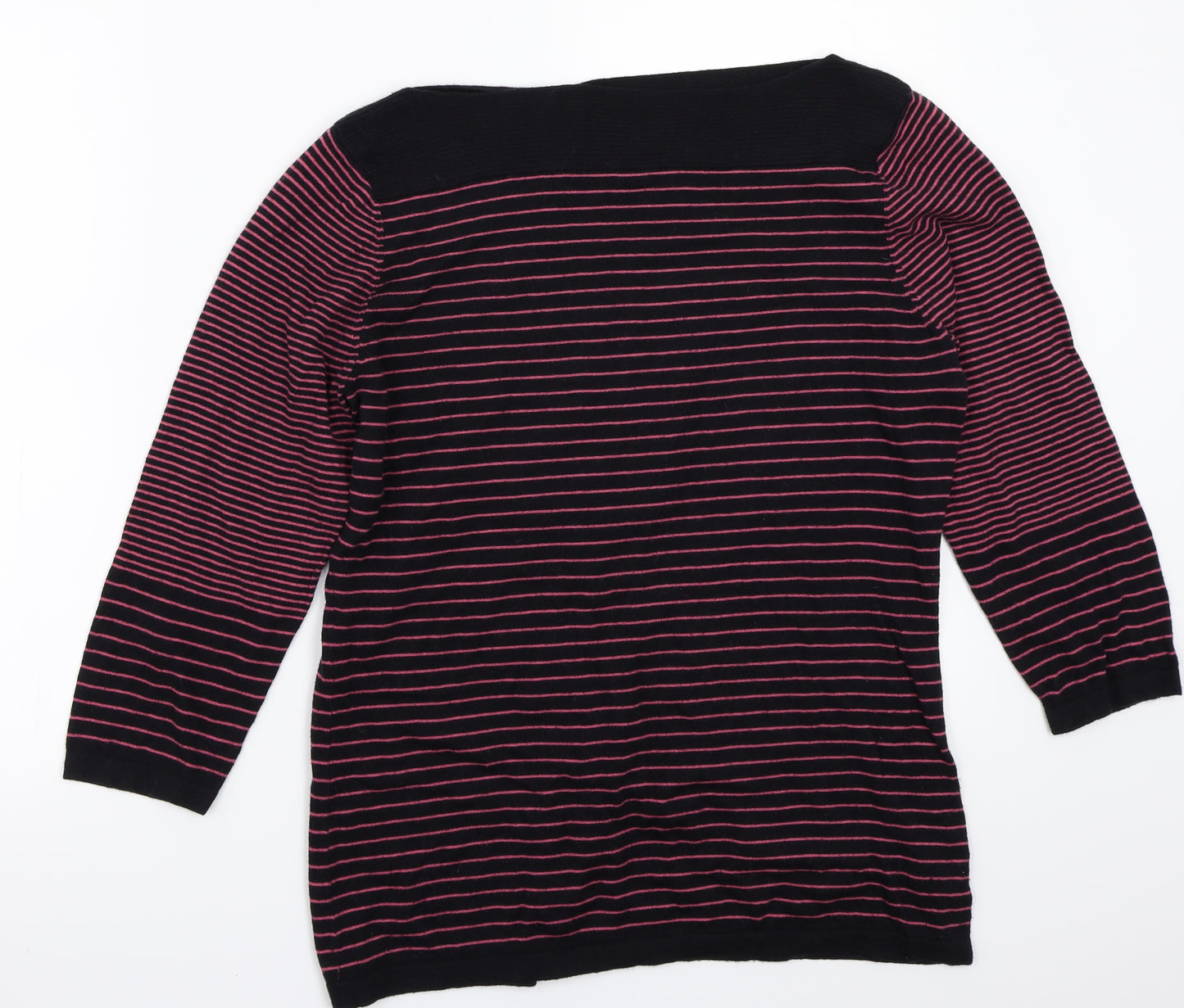 NEXT Womens Black Striped  Pullover Jumper Size 16