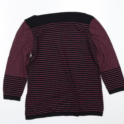 NEXT Womens Black Striped  Pullover Jumper Size 16