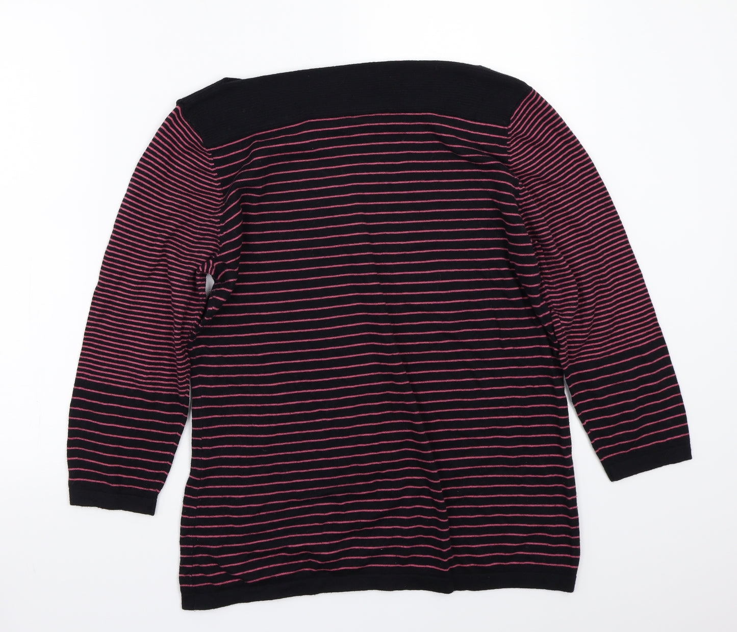 NEXT Womens Black Striped  Pullover Jumper Size 16