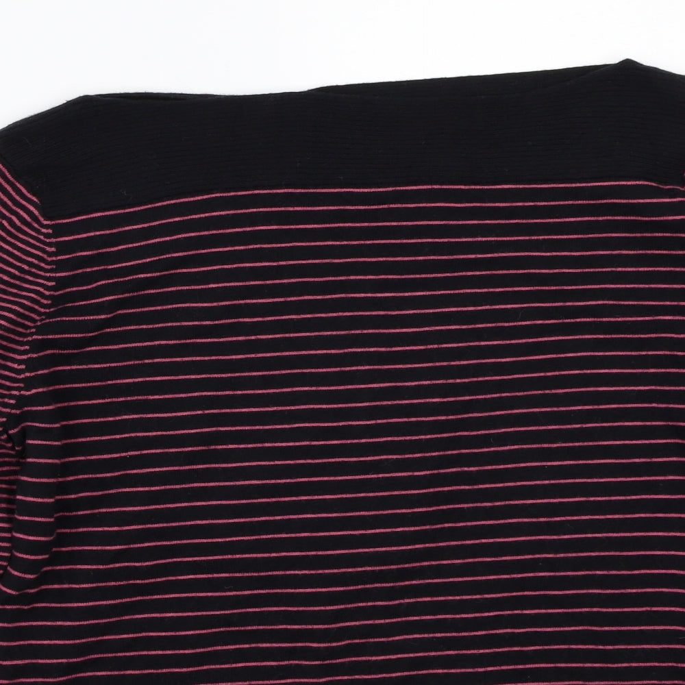 NEXT Womens Black Striped  Pullover Jumper Size 16