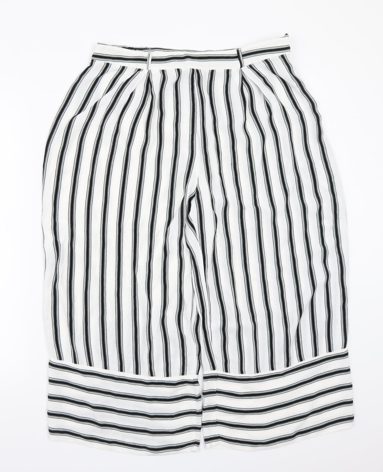 newlook Womens White Striped  Trousers  Size 16 L20 in