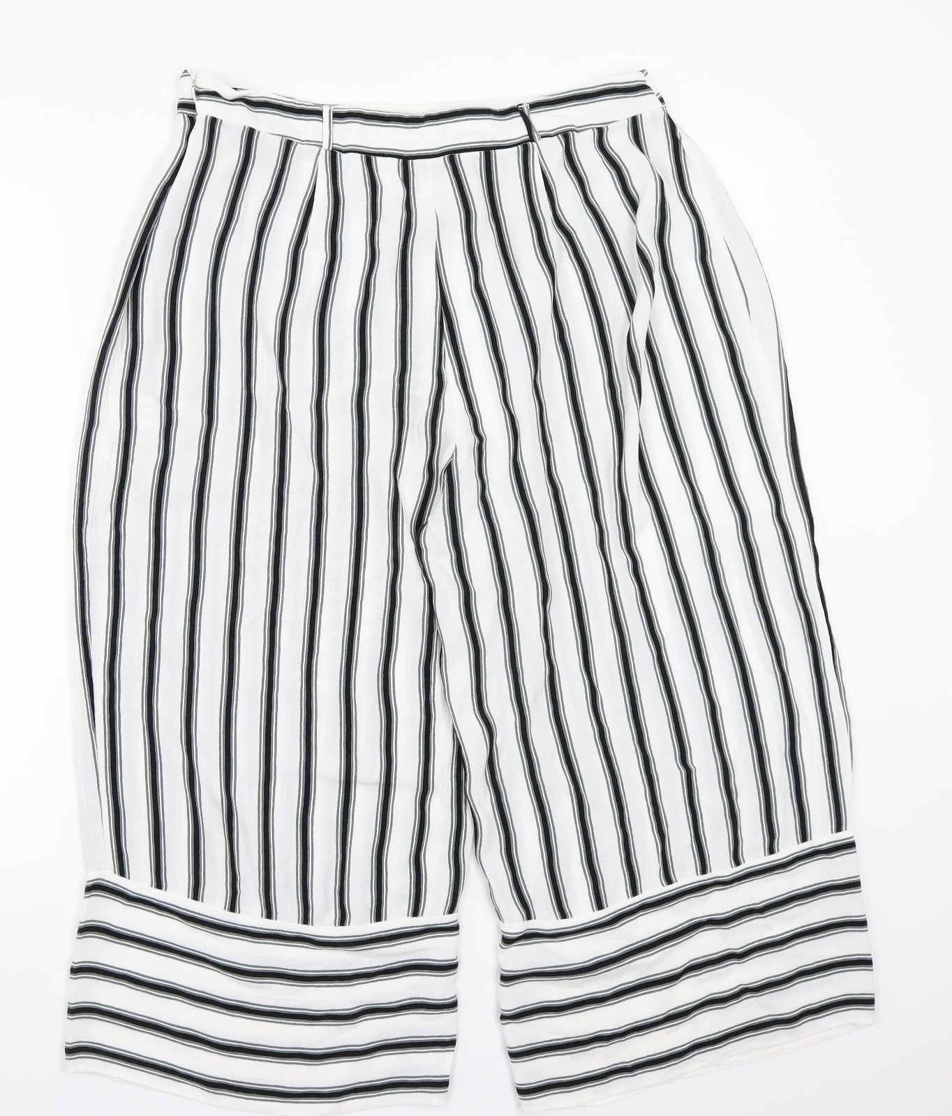 newlook Womens White Striped  Trousers  Size 16 L20 in