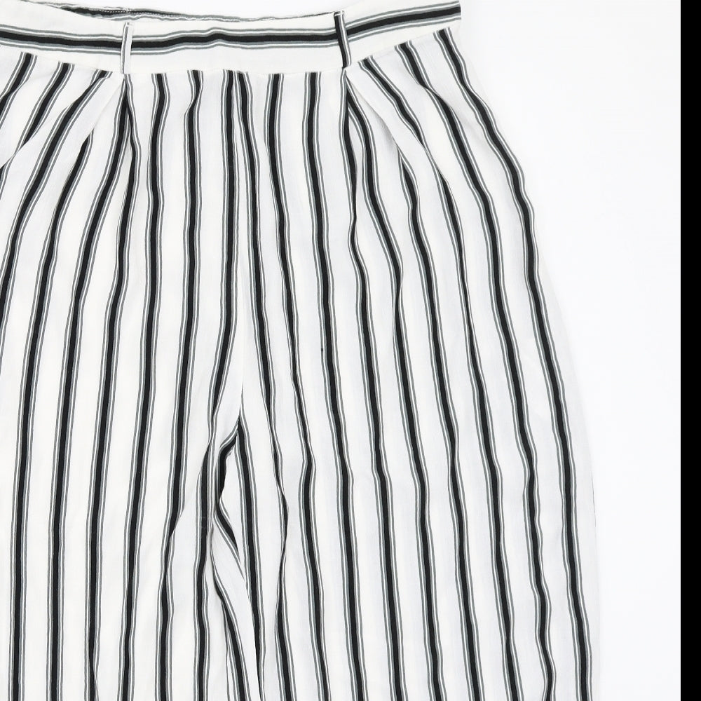 newlook Womens White Striped  Trousers  Size 16 L20 in