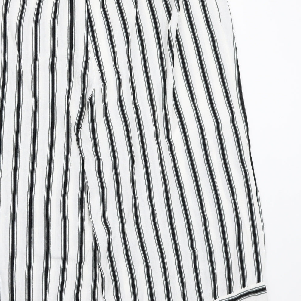 newlook Womens White Striped  Trousers  Size 16 L20 in