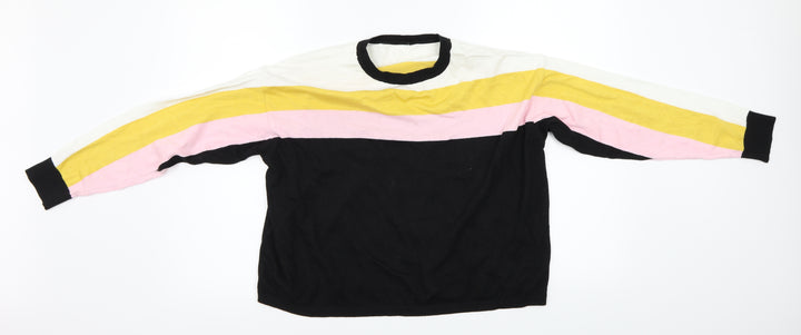 New Look  Womens Black Striped  Pullover Jumper Size M