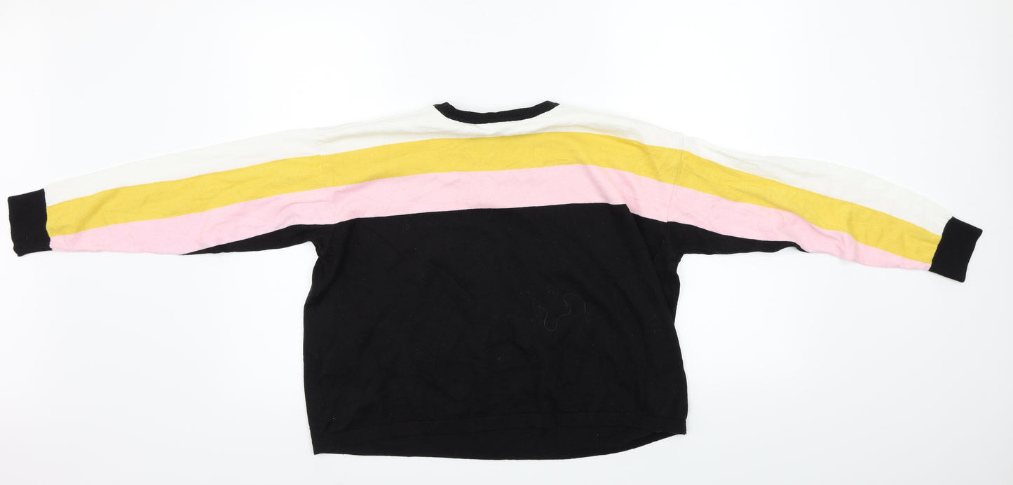 New Look  Womens Black Striped  Pullover Jumper Size M