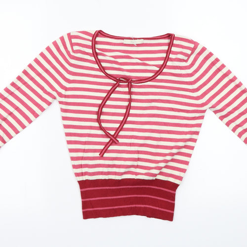 Marks and Spencer  Womens Pink Striped  Pullover Jumper Size 12