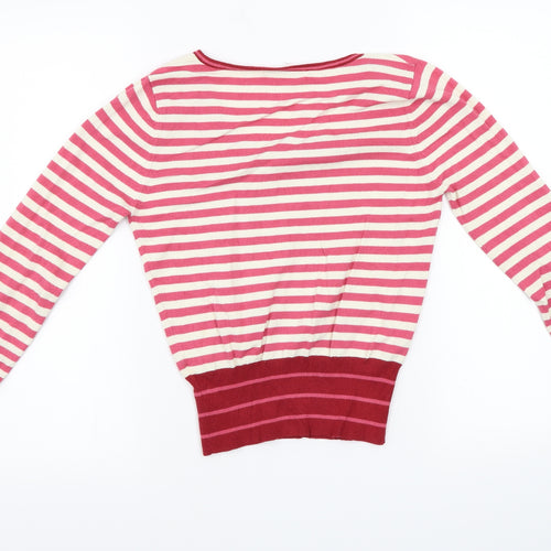 Marks and Spencer  Womens Pink Striped  Pullover Jumper Size 12