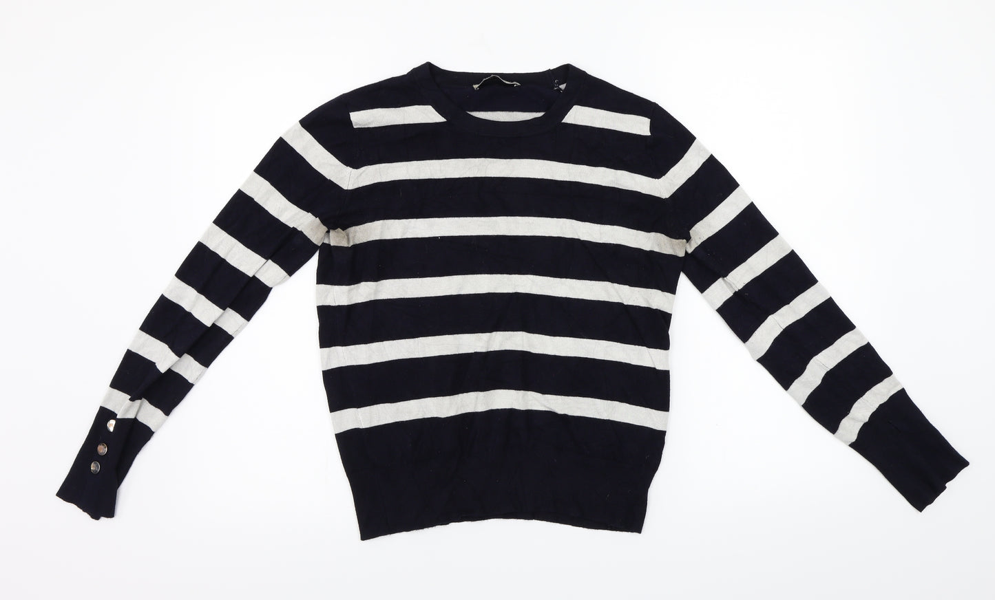 Zara Womens Blue Striped  Pullover Jumper Size M