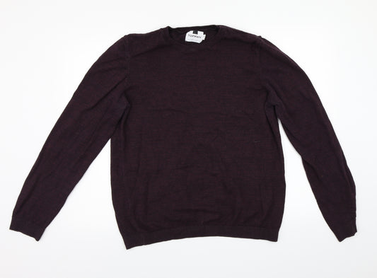 Front view of Topman men’s red jumper, size L