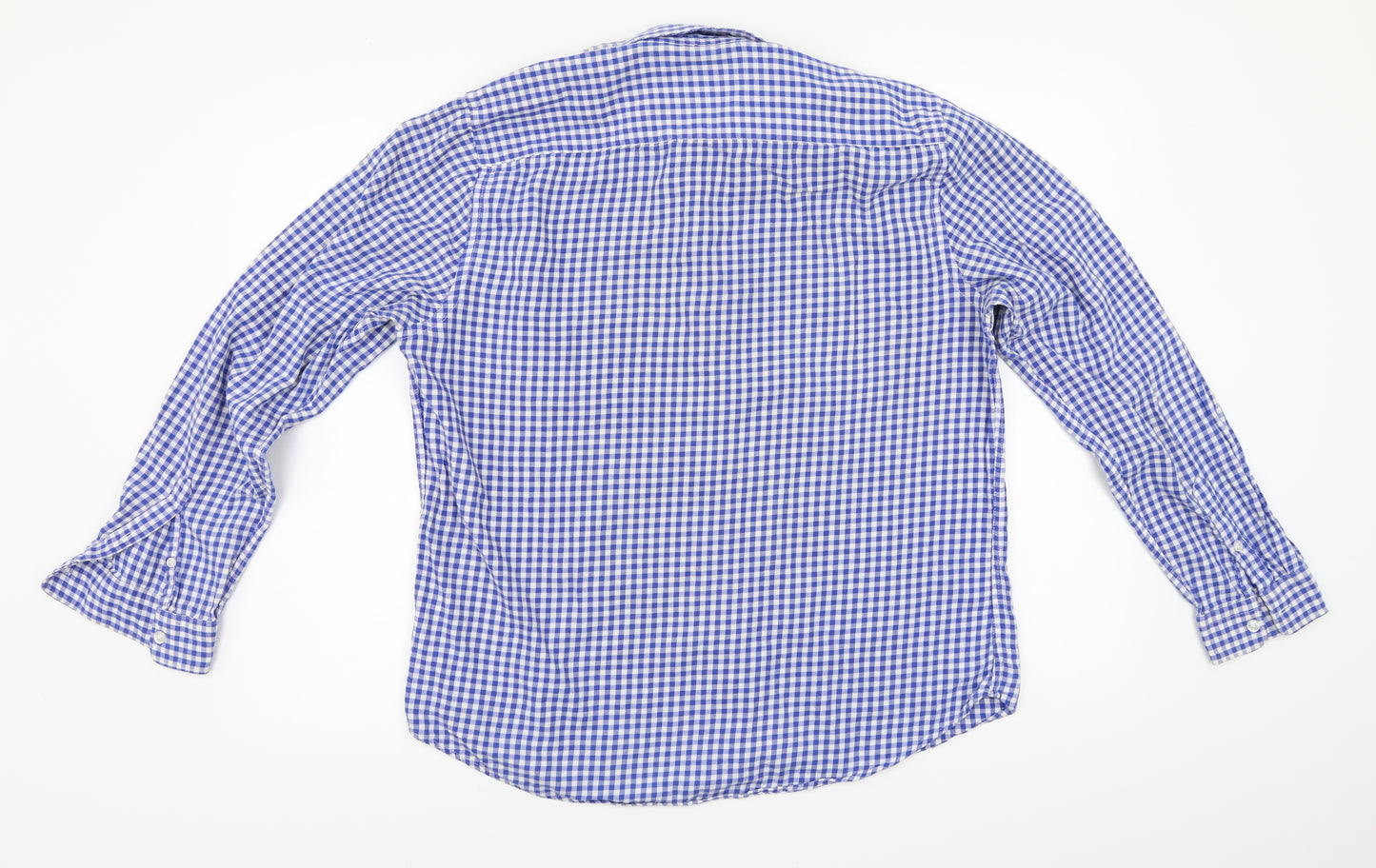 redherring Mens Blue Check   Button-Up Size L