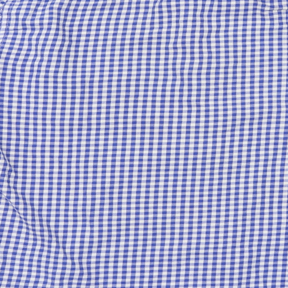 redherring Mens Blue Check   Button-Up Size L