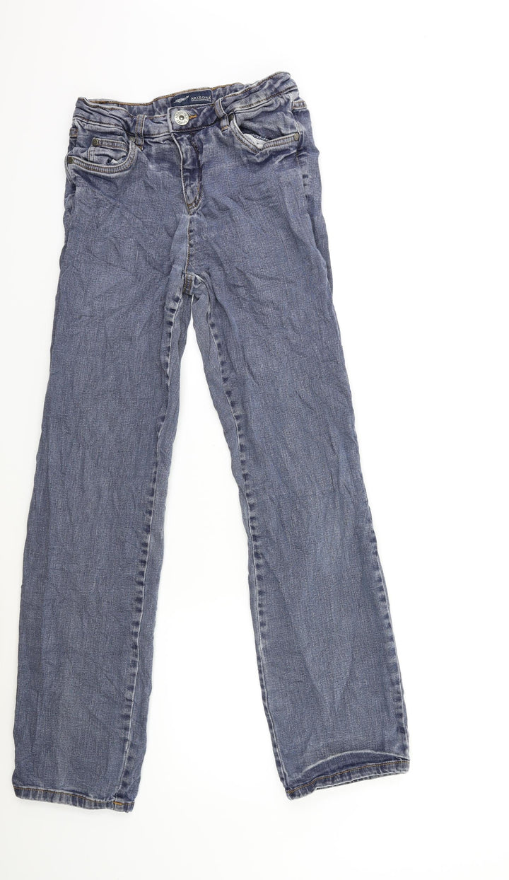 Arizona Jeans Womens Blue Denim Straight Jeans Size 28 in L26 in
