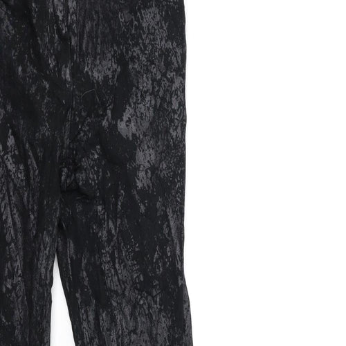 Flame Womens Black  Denim Skinny Jeans Size 6 L30 in