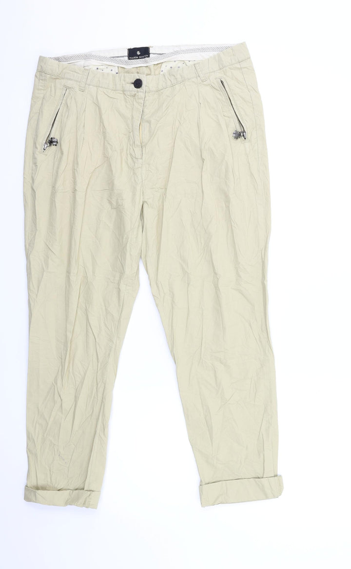 Maison Scotch Womens Beige Trousers Size 34 in L25 in