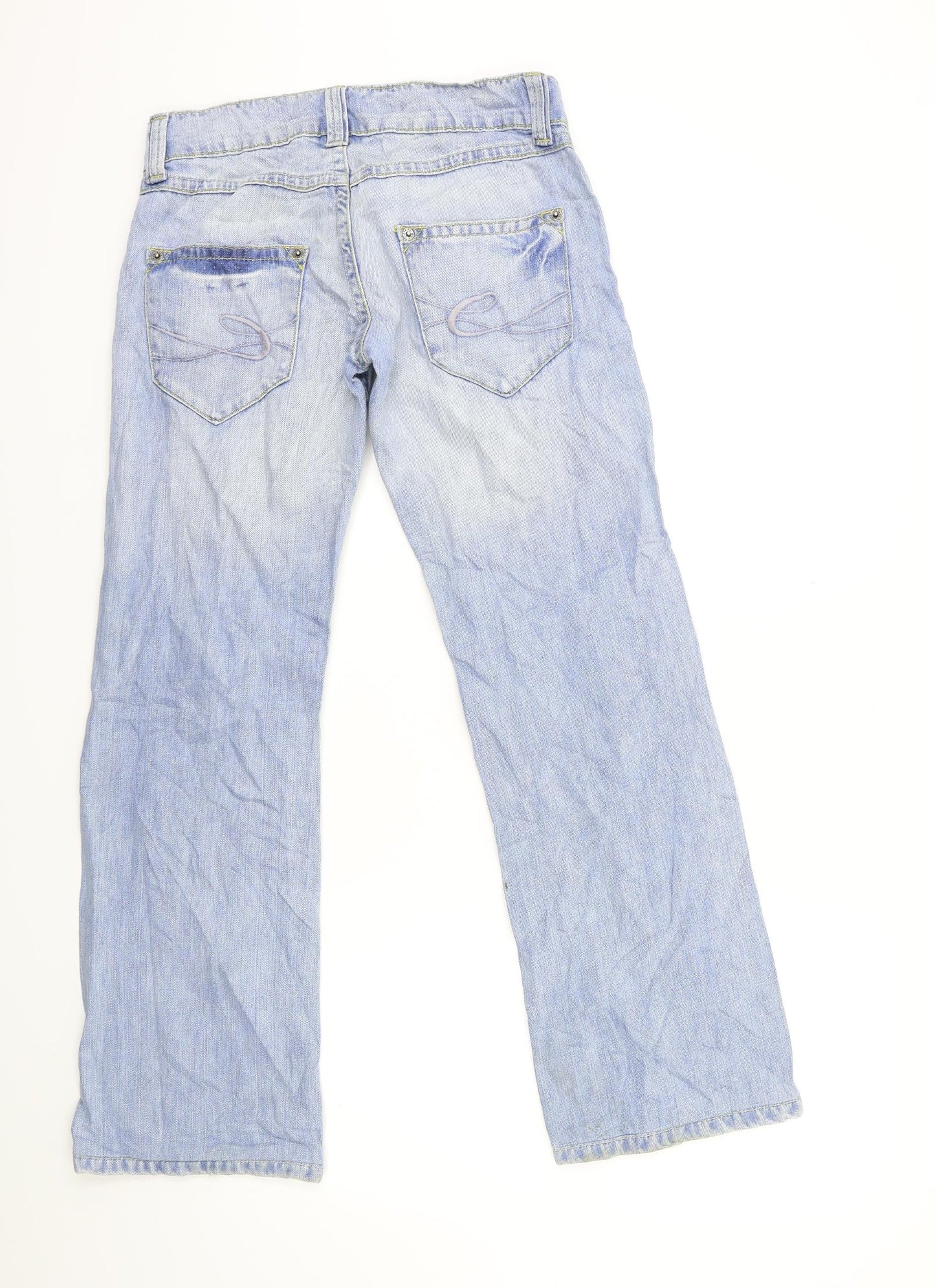 EDC Womens Blue  Denim Wide-Leg Jeans Size 27 in L29 in