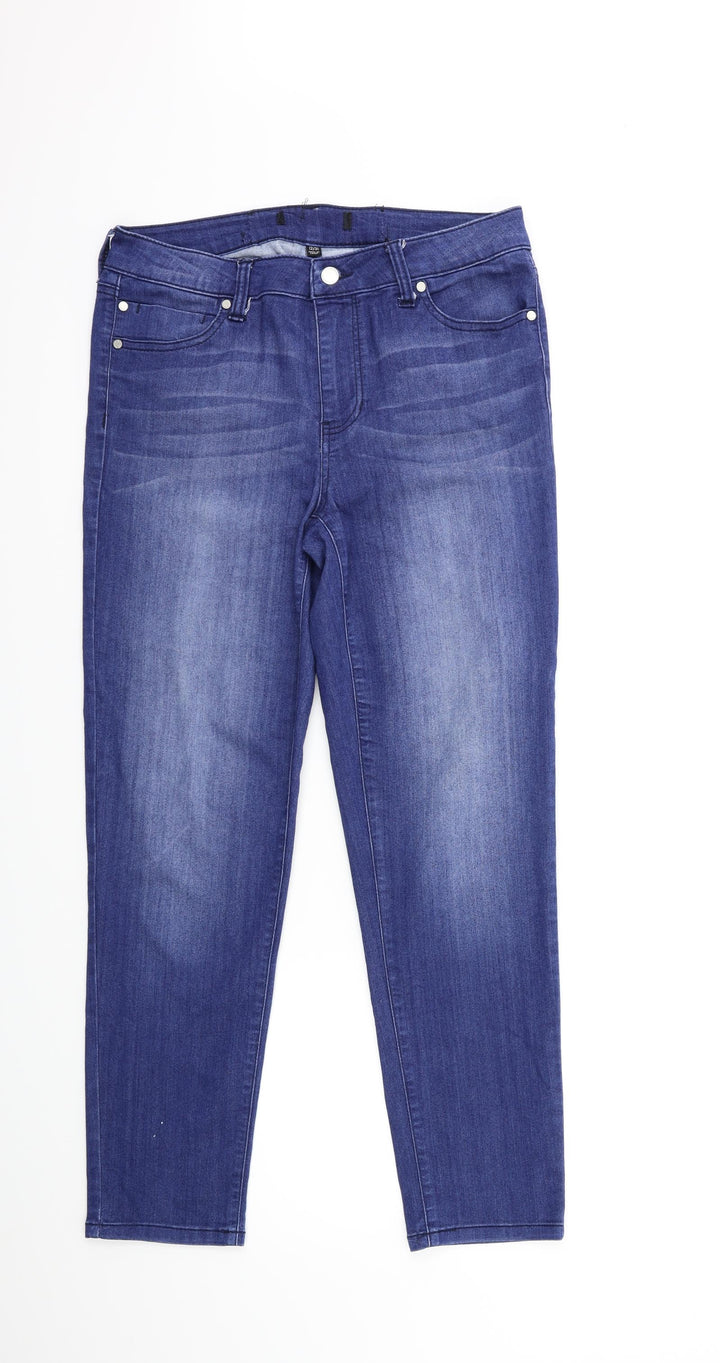 Preworn Womens Blue  Denim Skinny Jeans Size 12 L28 in