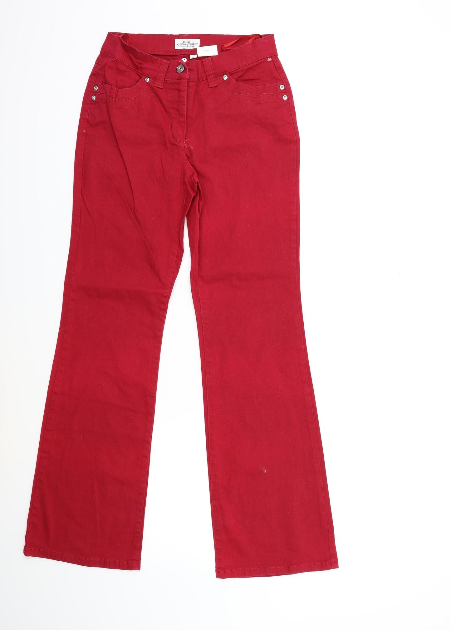 Best Connections Womens Red  Denim Flared Jeans Size 26 in L30 in