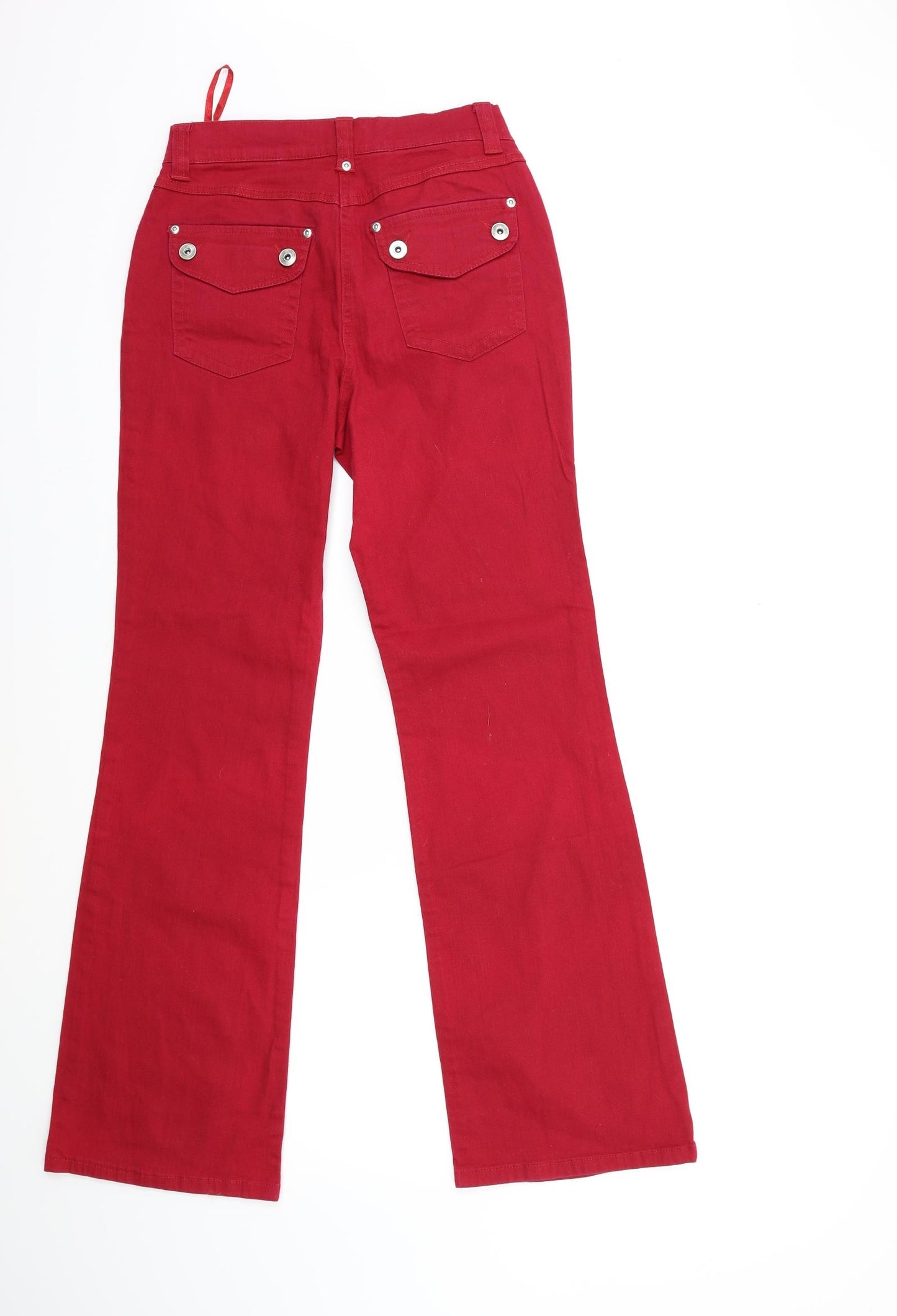 Best Connections Womens Red  Denim Flared Jeans Size 26 in L30 in