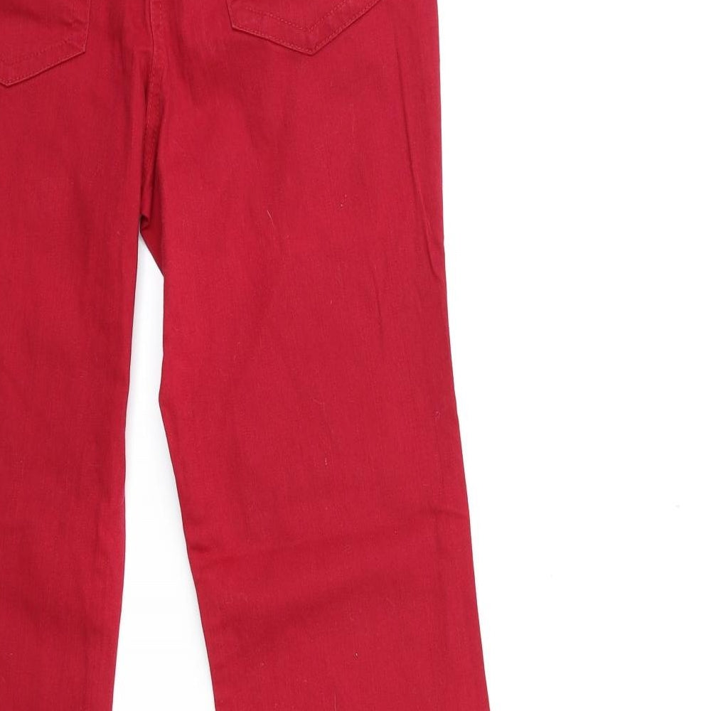 Best Connections Womens Red  Denim Flared Jeans Size 26 in L30 in