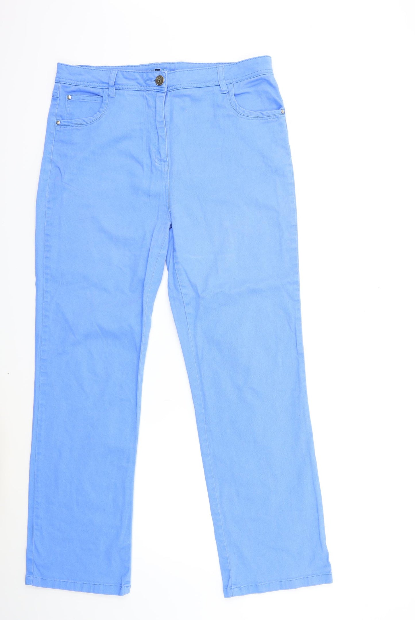 DASH Womens Blue  Denim Straight Jeans Size 16 L29 in
