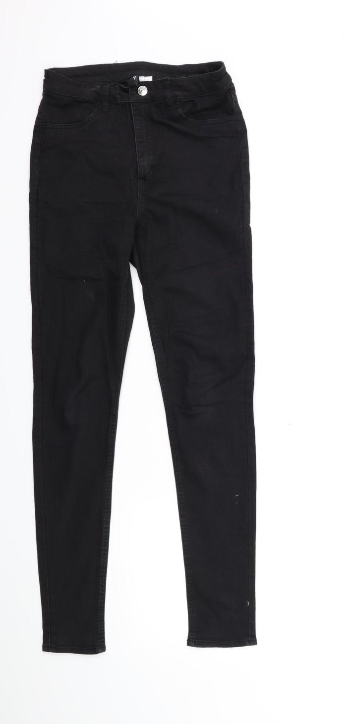 H&M Womens Black  Denim Skinny Jeans Size 12 L28 in