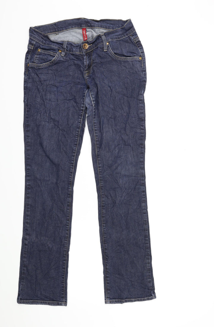 GINA JEANS Womens Blue  Denim Straight Jeans Size 30 in L30 in