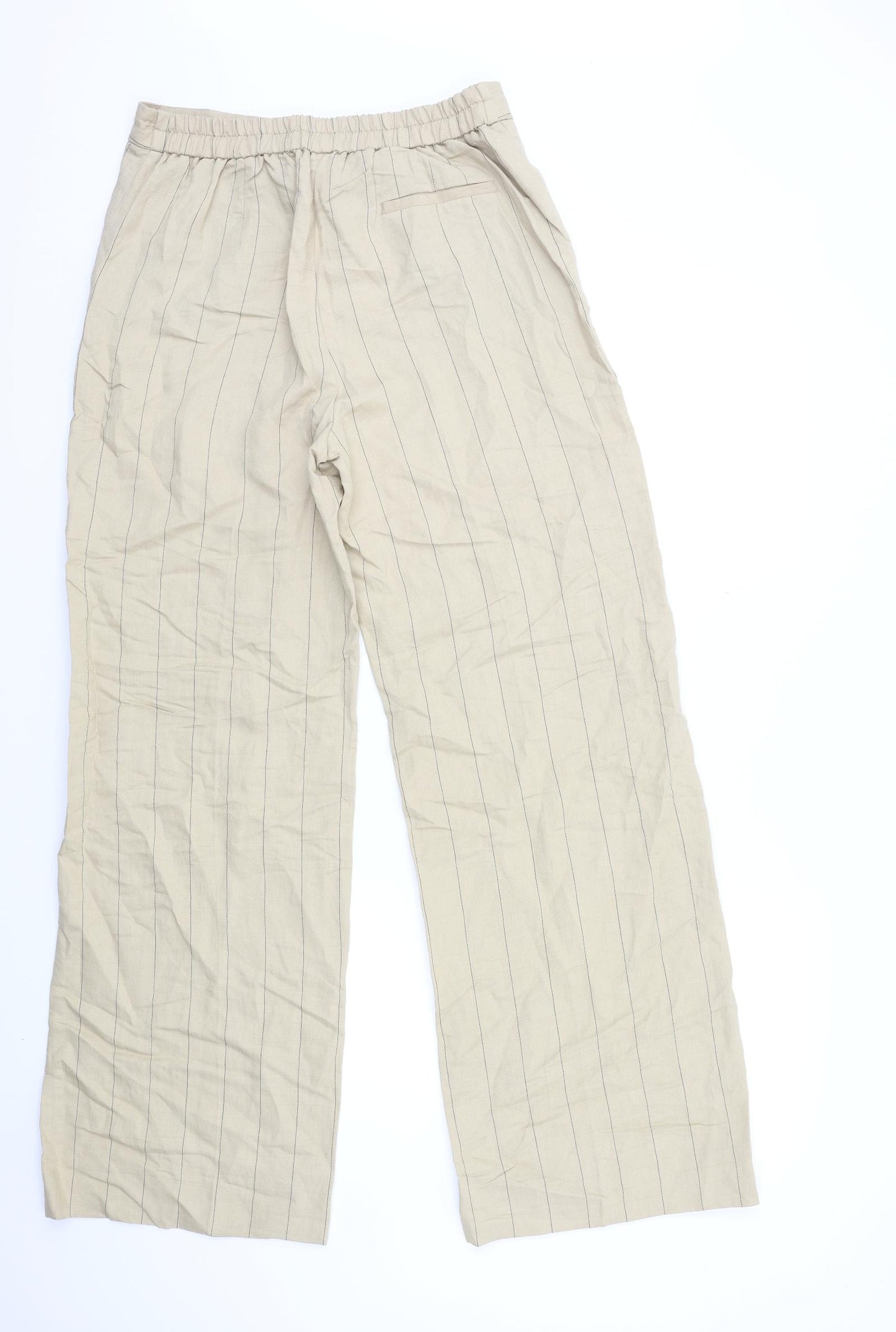 Zara Womens Beige Striped  Trousers  Size M L30 in