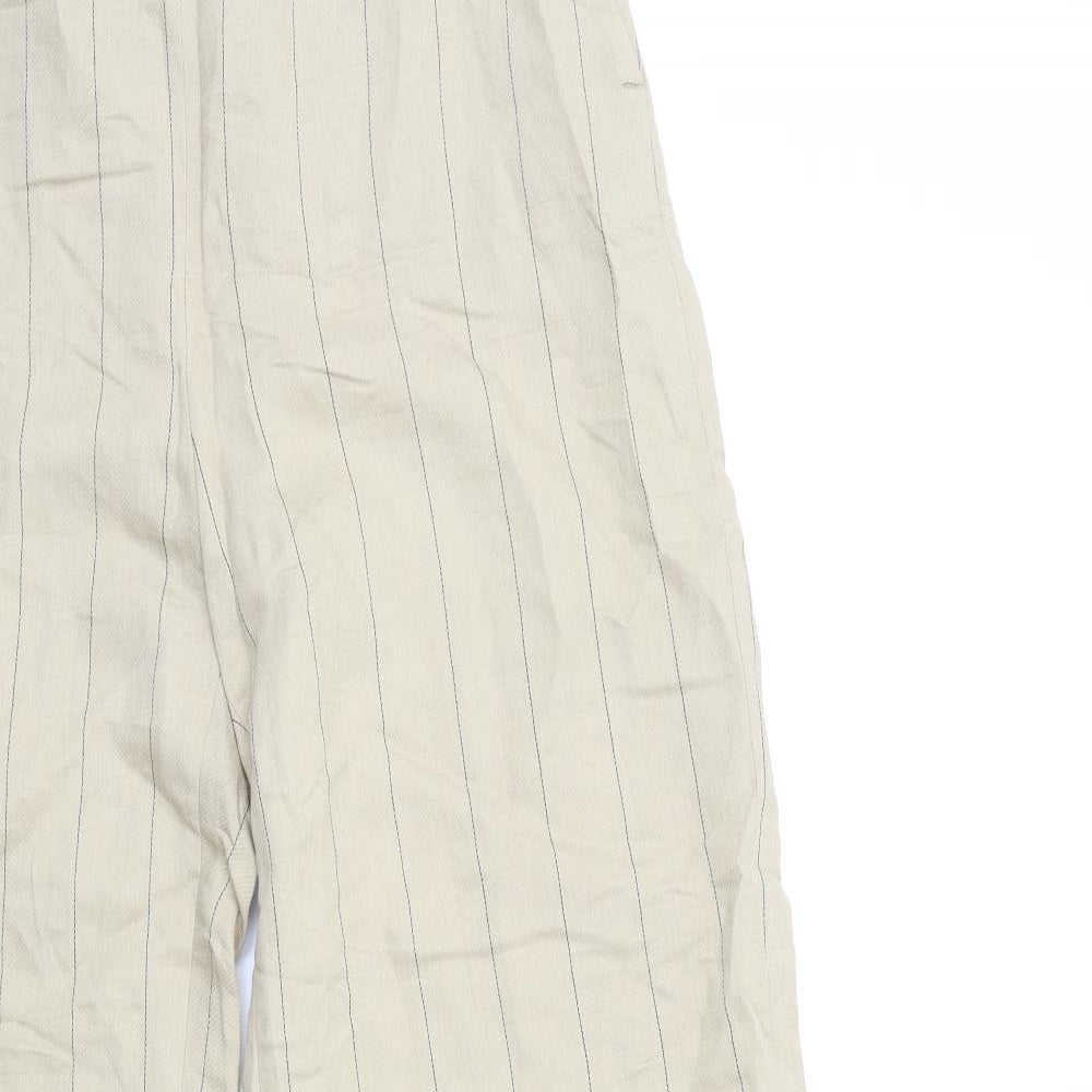 Zara Womens Beige Striped  Trousers  Size M L30 in