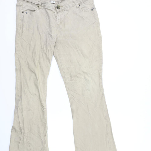 X-Mail Womens Beige  Denim Flared Jeans Size 16 L29 in