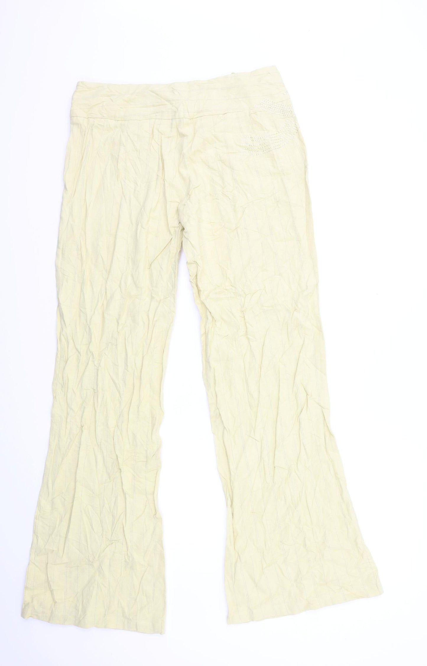 Villa Womens Beige Striped  Trousers  Size L L31 in
