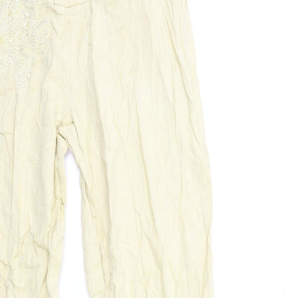 Villa Womens Beige Striped  Trousers  Size L L31 in