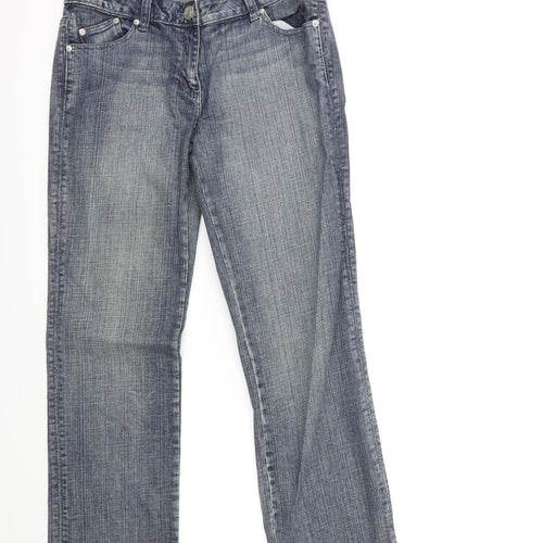 lime Womens Blue  Denim Flared Jeans Size 14 L30 in